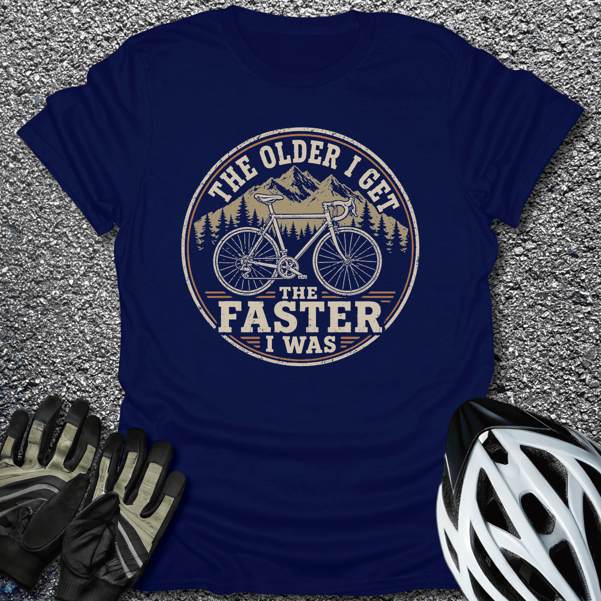 The Faster I Was T-Shirt in Navy / S from CycleTees