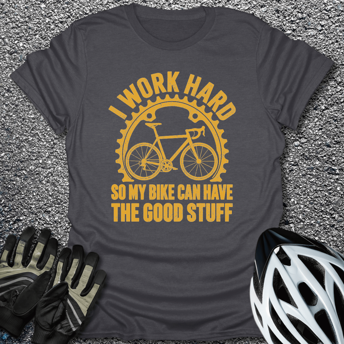 The Good Stuff T-Shirt in S / Dark Heather from CycleTees