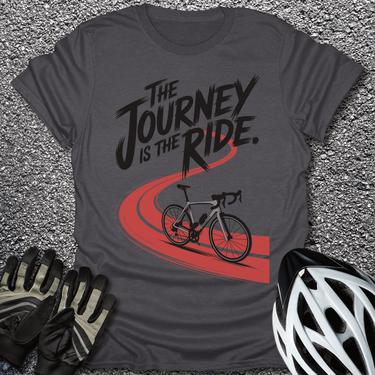 The Journey T-Shirt in Dark Heather / S from CycleTees