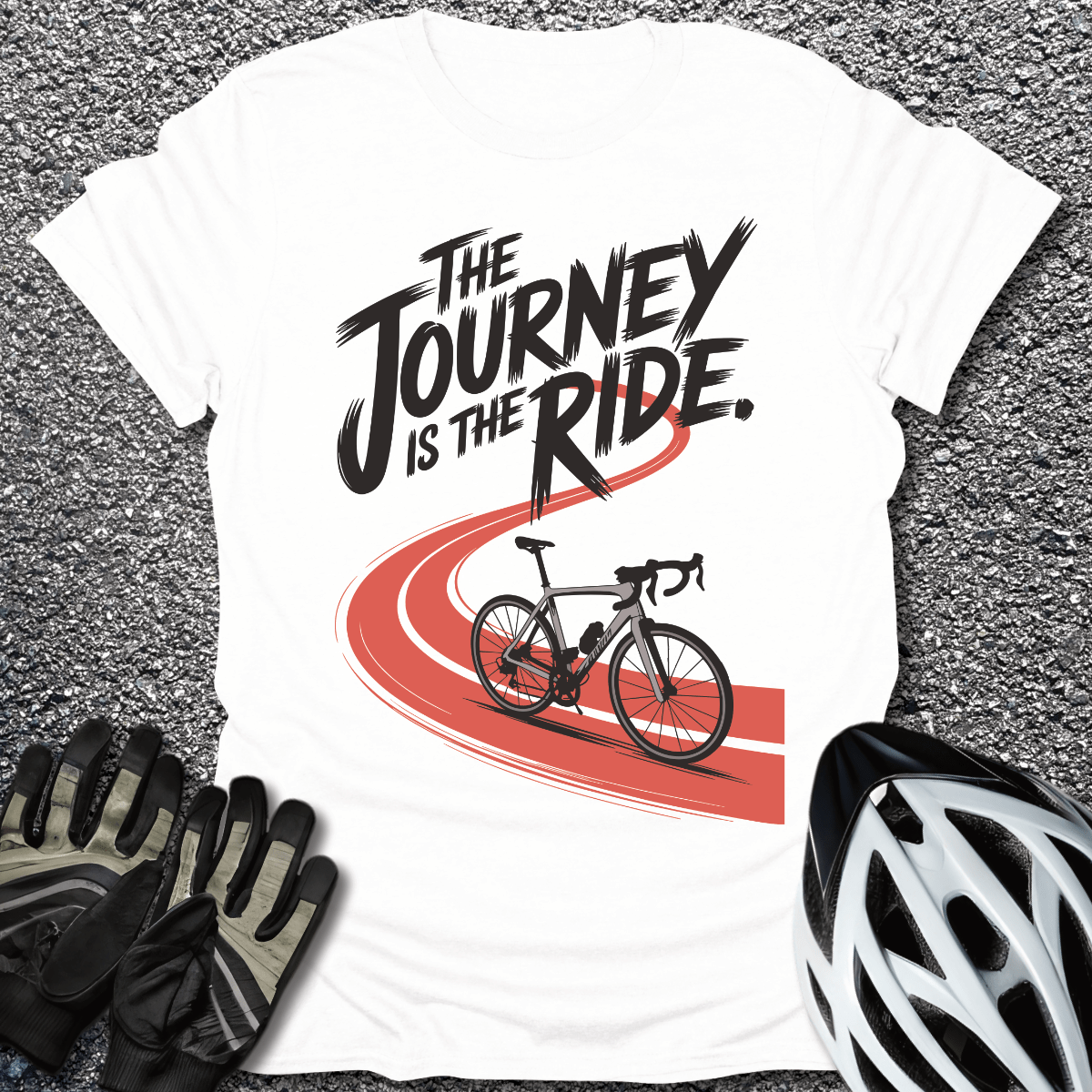 The Journey T-Shirt in White / S from CycleTees