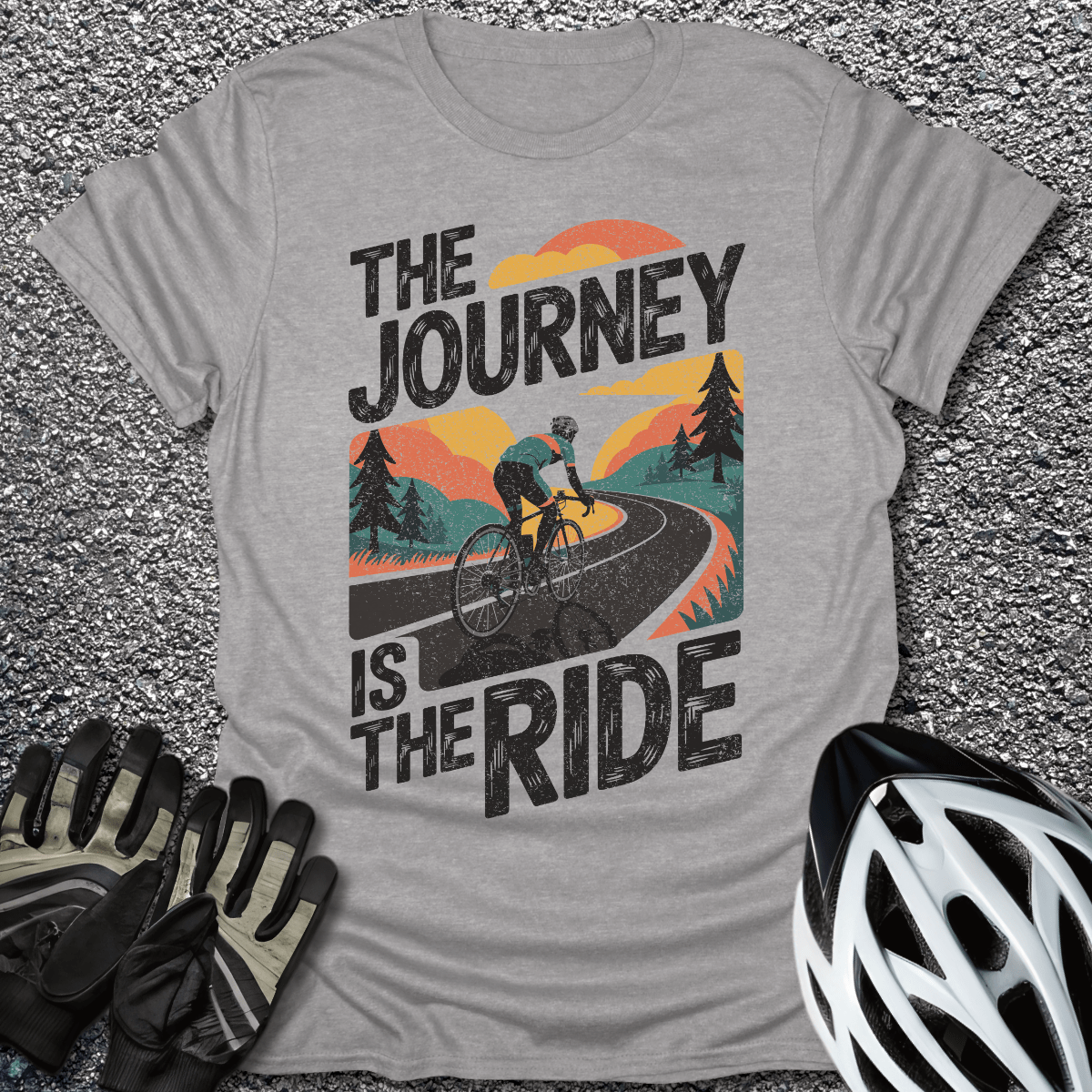The Journey Vintage T-Shirt in Sport Grey / S from CycleTees