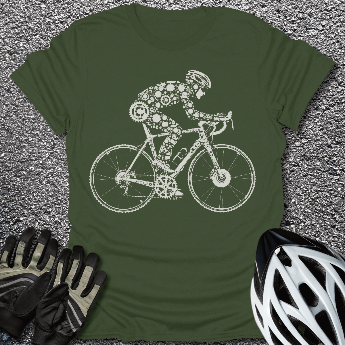 The Mechanic T-Shirt in Military Green / S from CycleTees