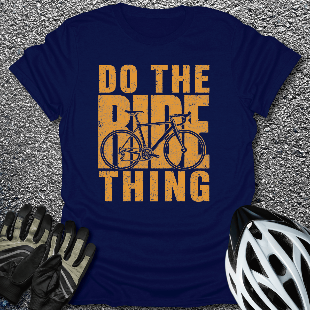 The Ride Thing T-Shirt in Navy / S from CycleTees