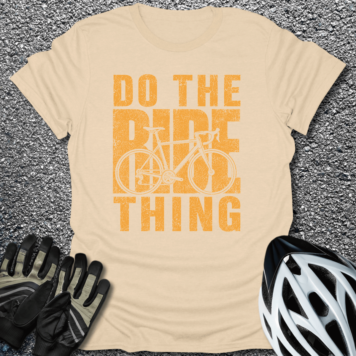 The Ride Thing T-Shirt in Sand / S from CycleTees