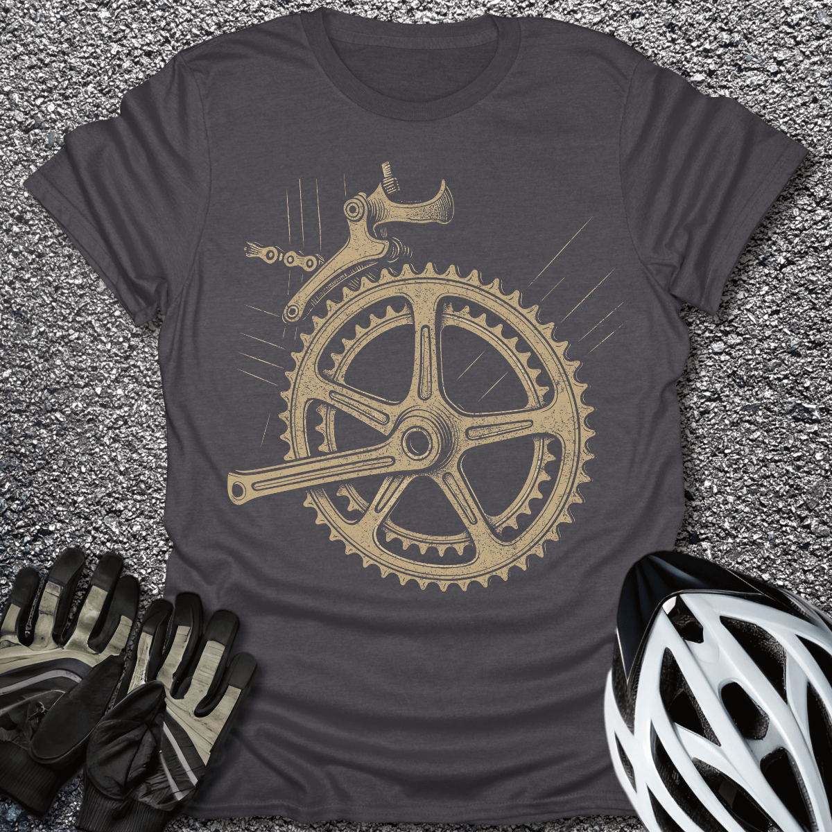 The Spinner T-Shirt in Dark Heather / S from CycleTees