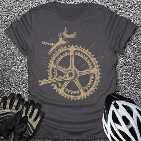 The Spinner T-Shirt in Dark Heather / S from CycleTees