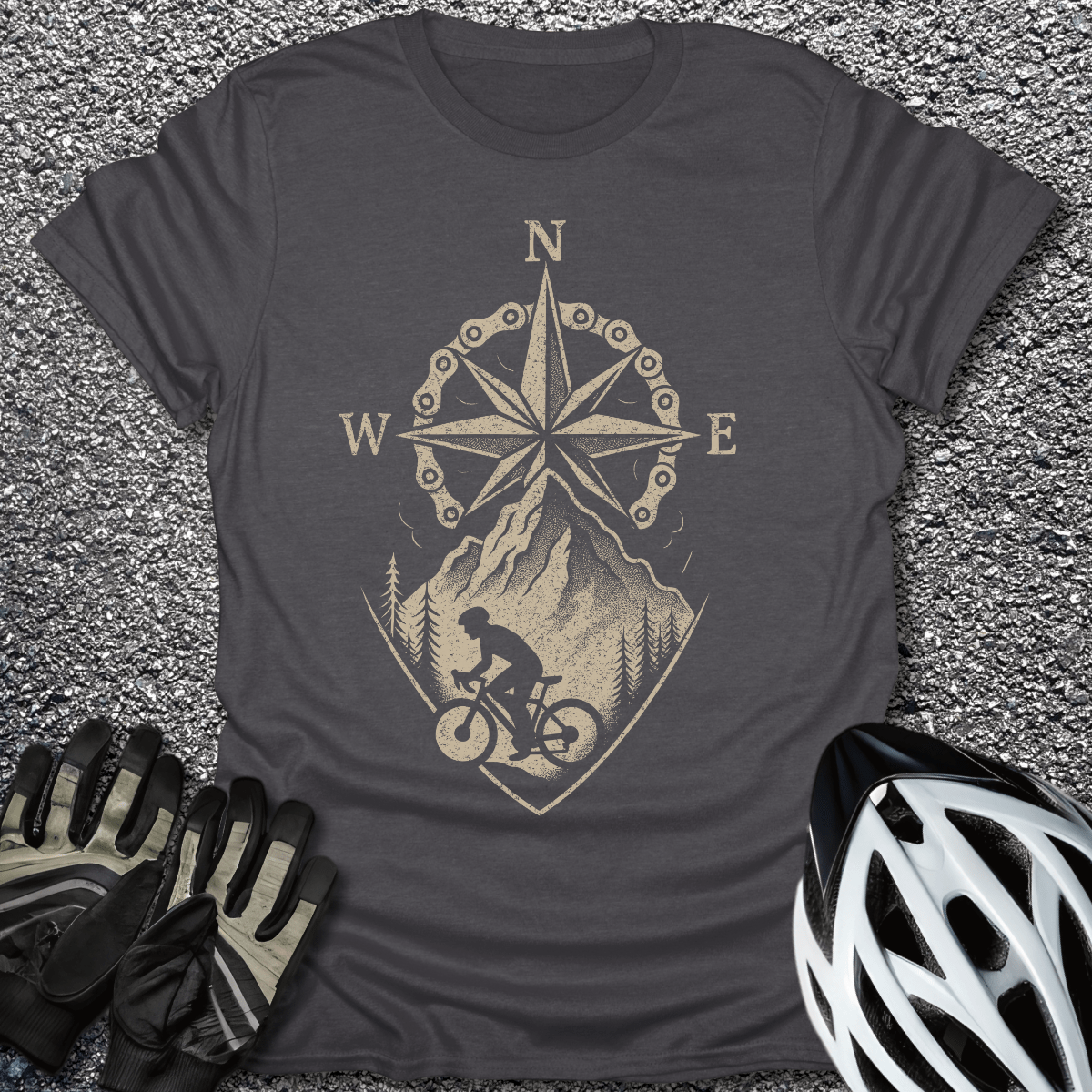 The Wayfinder T-Shirt in Dark Heather / S from CycleTees