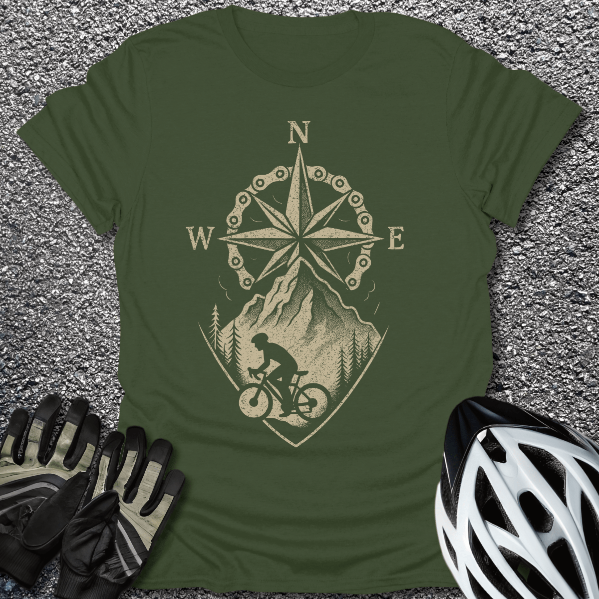 The Wayfinder T-Shirt in Military Green / S from CycleTees
