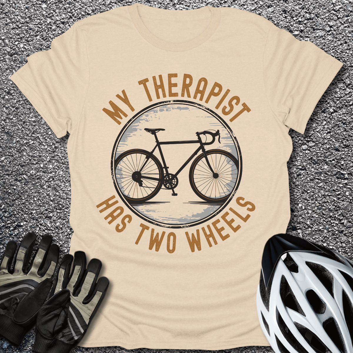 Therapist on Wheels T-Shirt in Sand / S from CycleTees