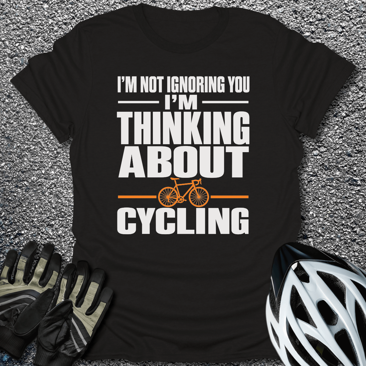 Thinking About Cycling T-Shirt in Black / S from CycleTees