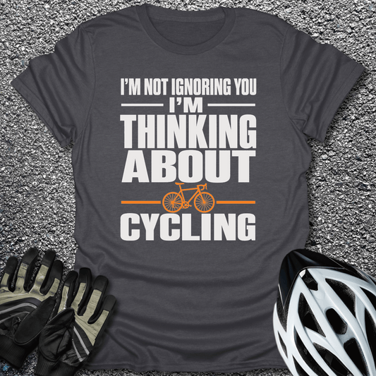 Thinking About Cycling T-Shirt in Dark Heather / S from CycleTees