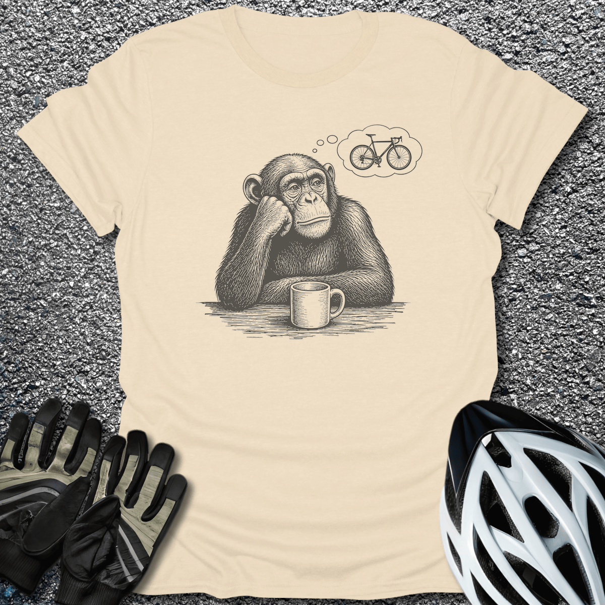 Thinking About It T-Shirt in Natural / S from CycleTees