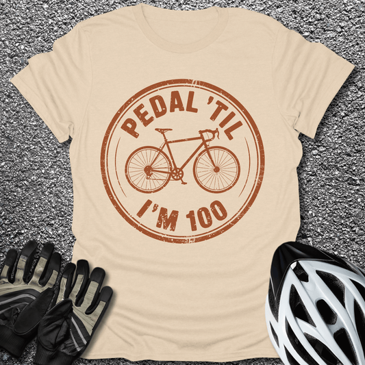Till I'm 100 T-Shirt in Sand / S from CycleTees
