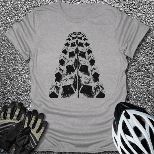 Tire Tread T-Shirt in Sport Grey / S from CycleTees