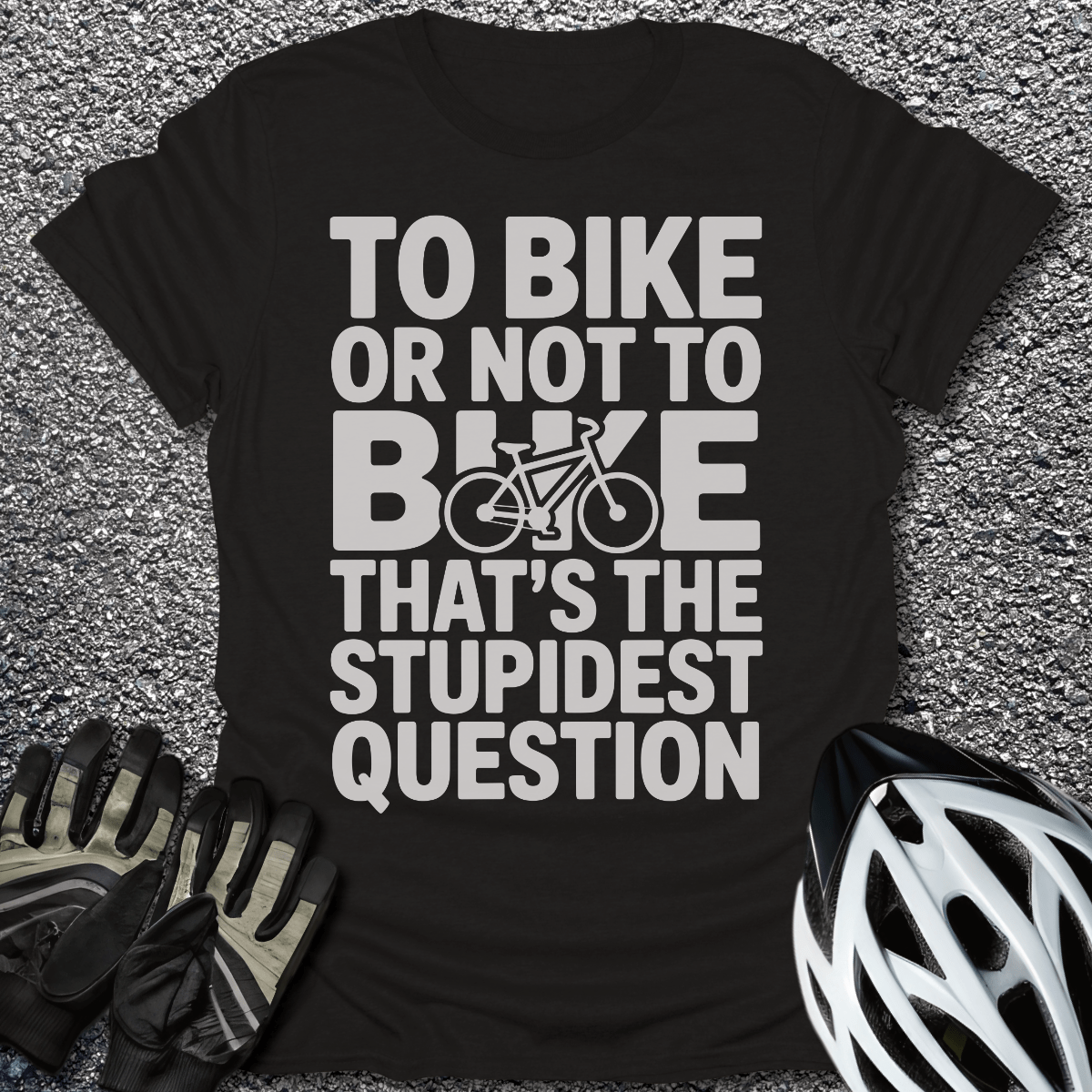 To Bike Or Not T-Shirt in Black / S from CycleTees