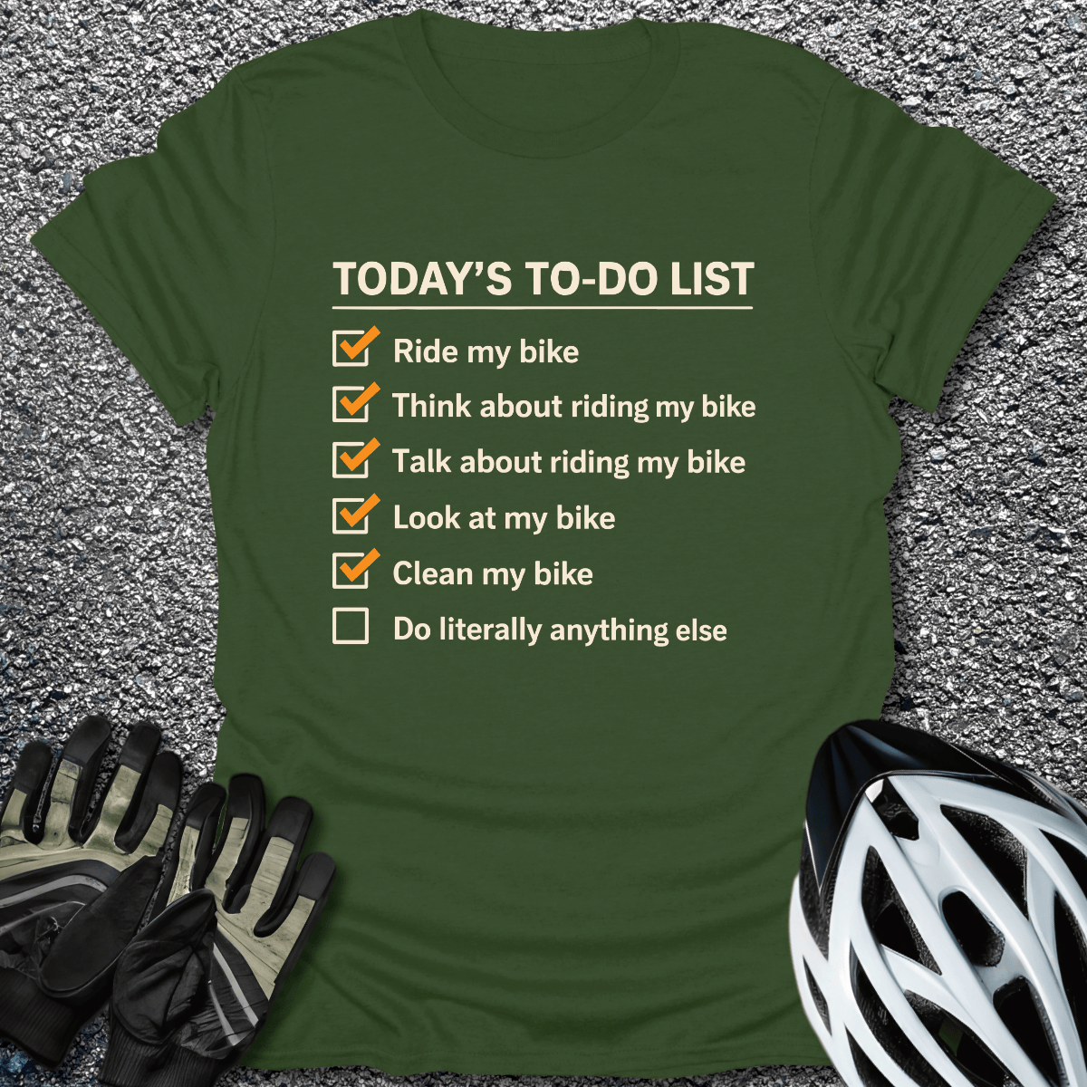 To-Do List T-Shirt in Military Green / S from CycleTees