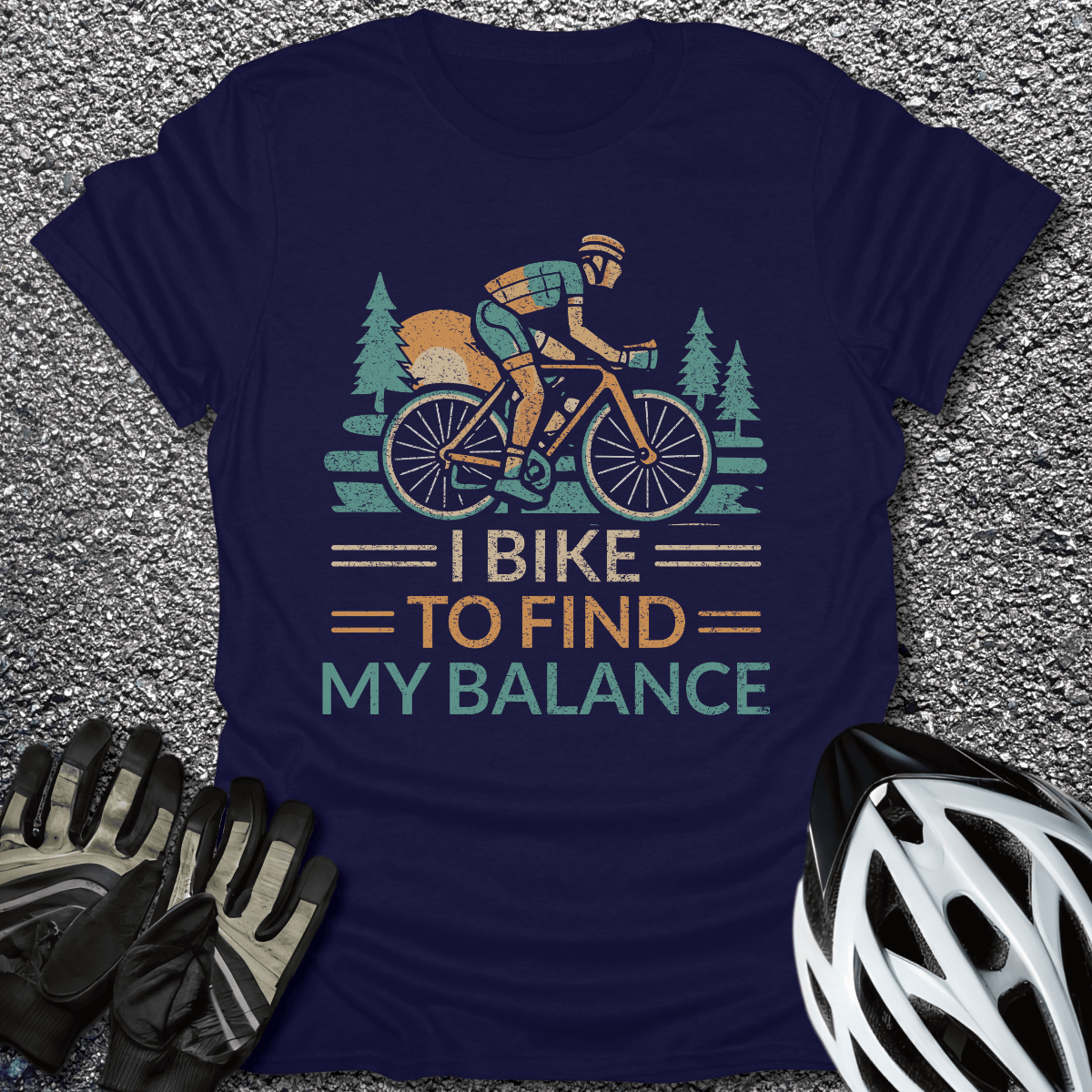 To Find My Balance T-Shirt in Navy / S from CycleTees