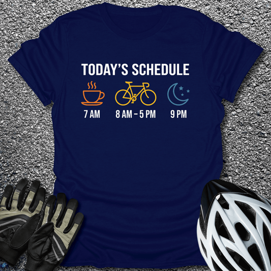 Today's Schedule T-Shirt in Navy / S from CycleTees
