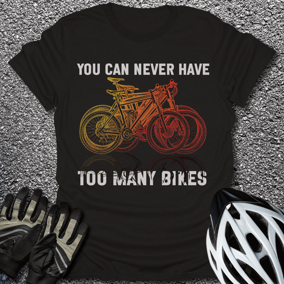 Too Many Bikes T-Shirt in Black / S from CycleTees