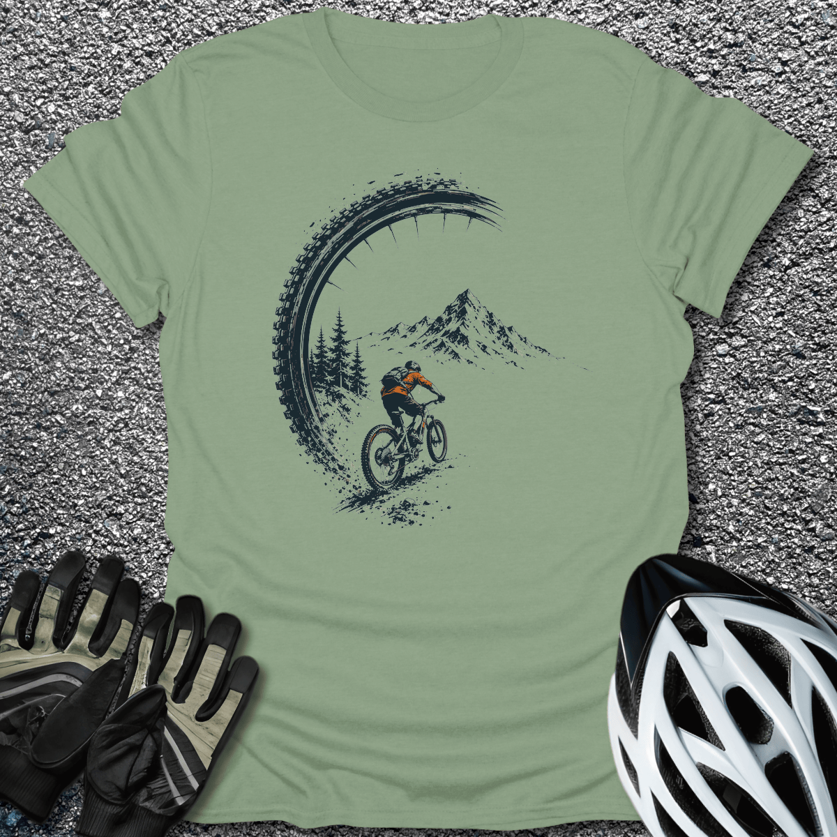 Trail Arc MTB T-Shirt in Sage / S from CycleTees