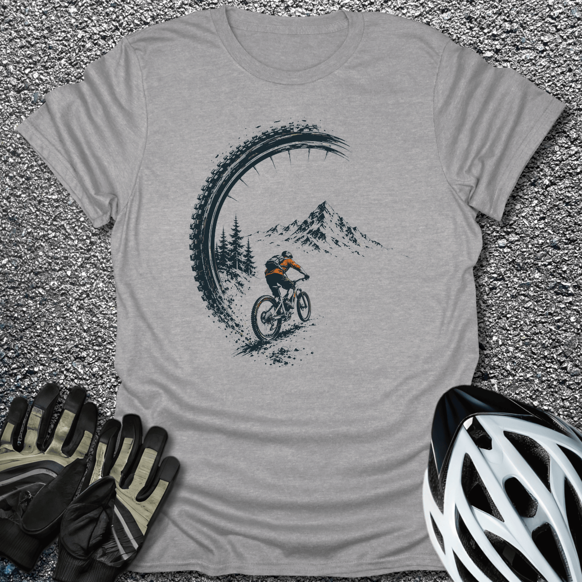 Trail Arc MTB T-Shirt in Sport Grey / S from CycleTees