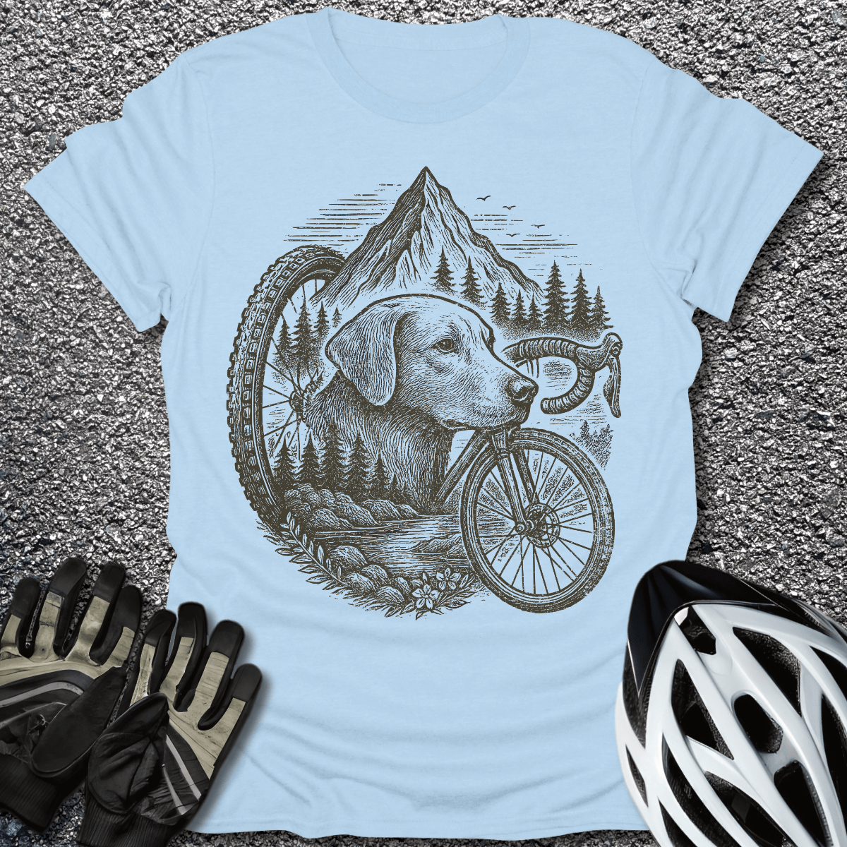 Trail Buddy T-Shirt in Light Blue / S from CycleTees