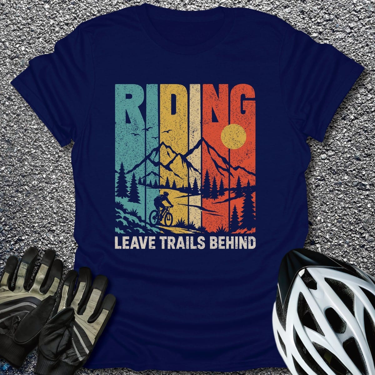 Trails Behind T-Shirt in Navy / S from CycleTees