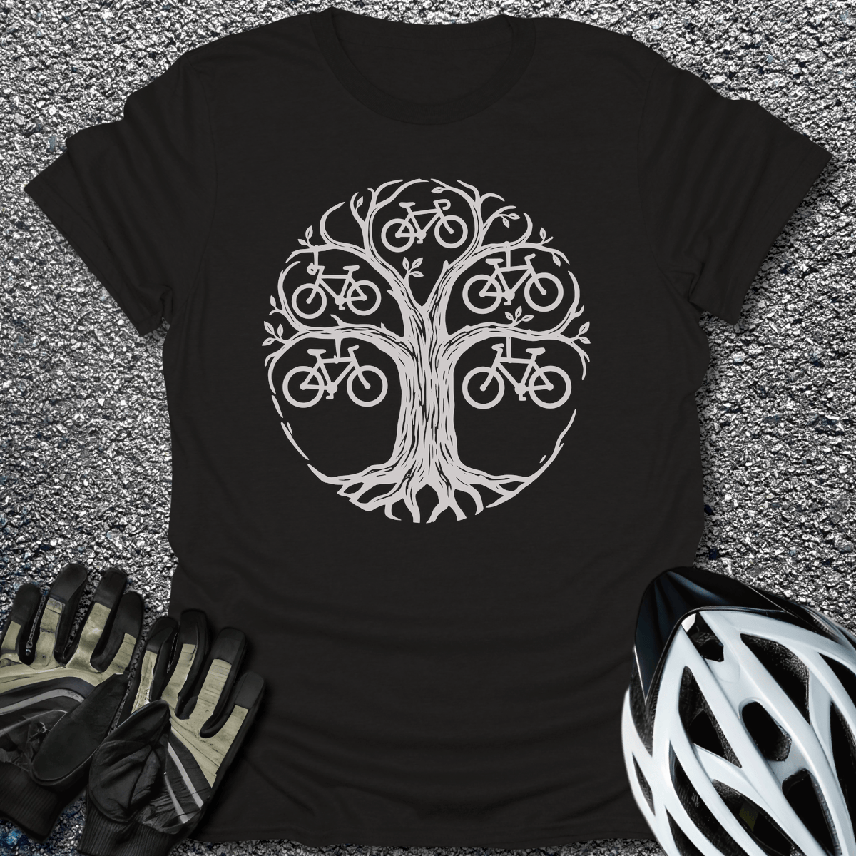 Tree of Bikes T-Shirt in Black / S from CycleTees