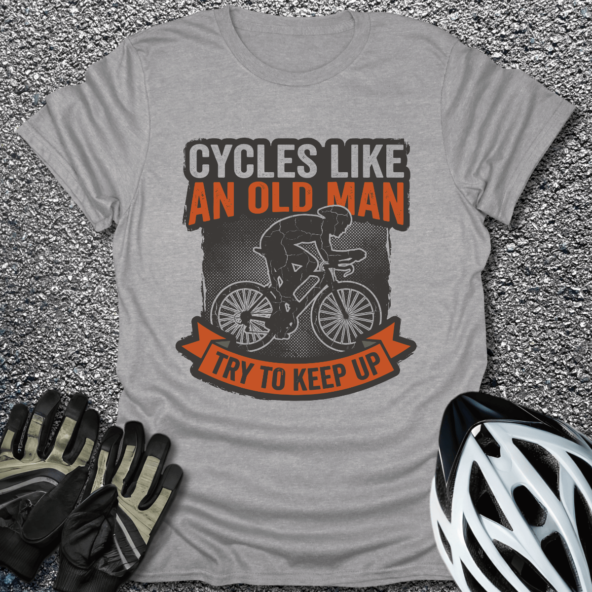 Try to Keep Up T-Shirt in Sport Grey / S from CycleTees