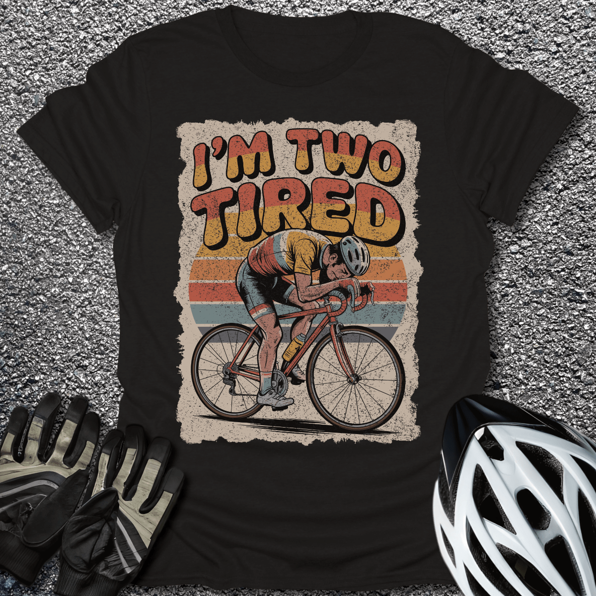 Two Tired T-Shirt in Black / S from CycleTees