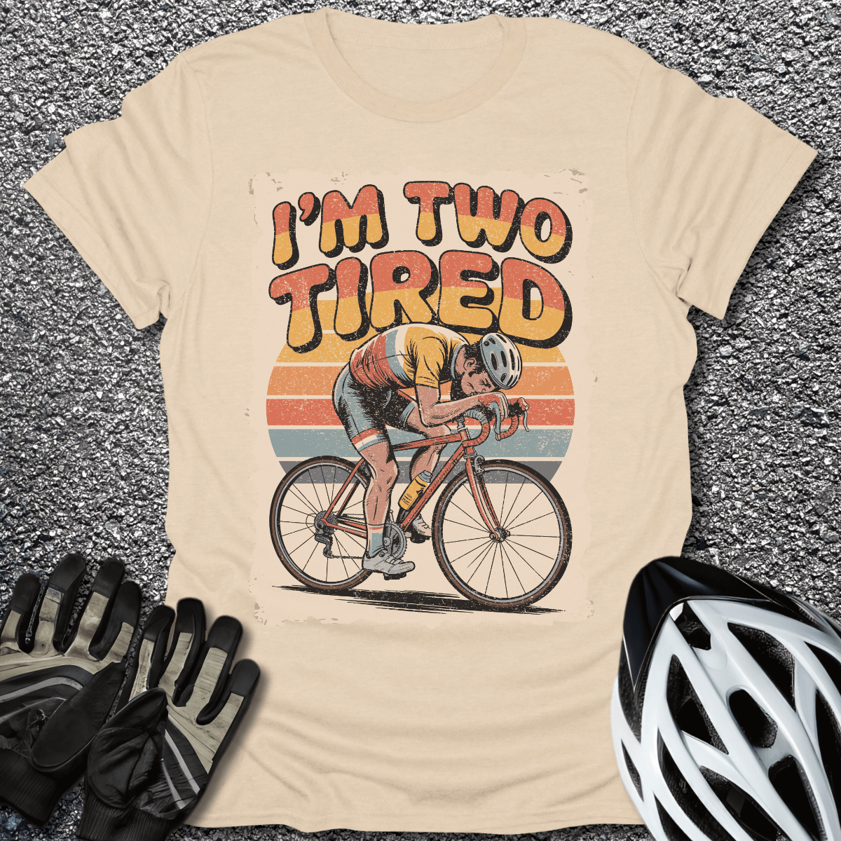 Two Tired T-Shirt in Sand / S from CycleTees