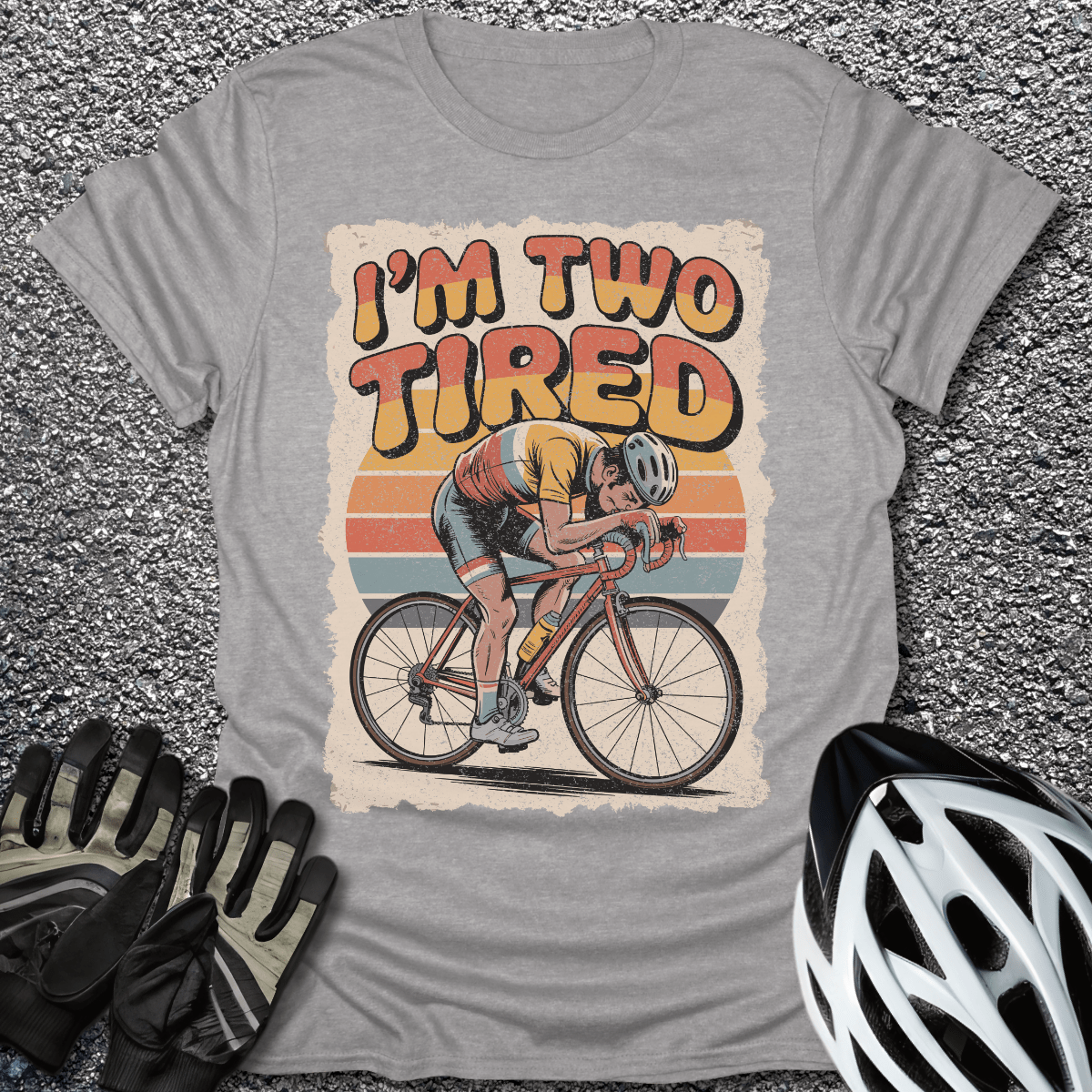 Two Tired T-Shirt in Sport Grey / S from CycleTees