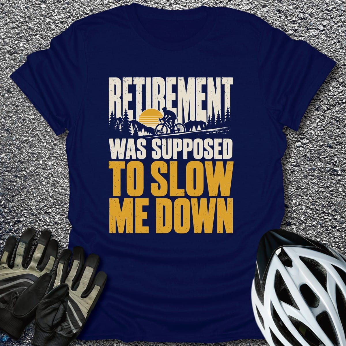 Two Wheel Sunset T-Shirt in Navy / S from CycleTees
