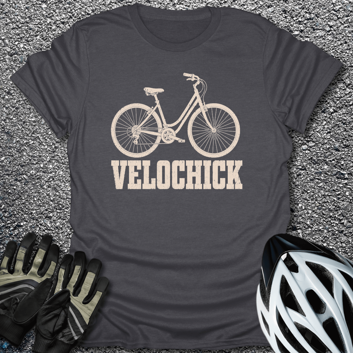 Velochick T-Shirt in Dark Heather / S from CycleTees