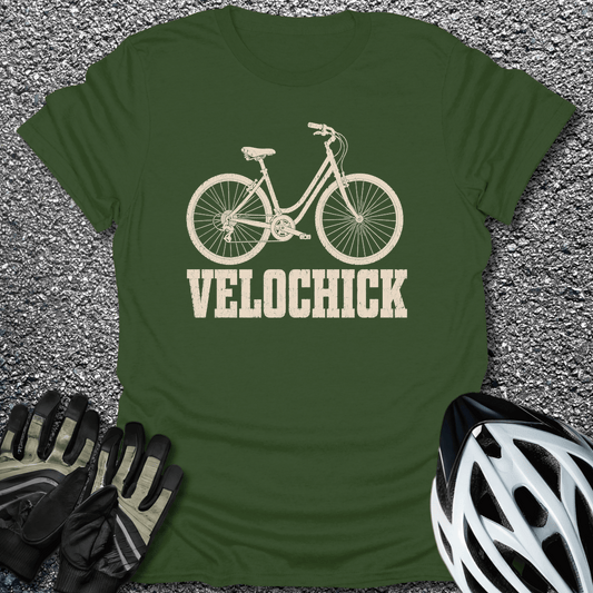 Velochick T-Shirt in Military Green / S from CycleTees