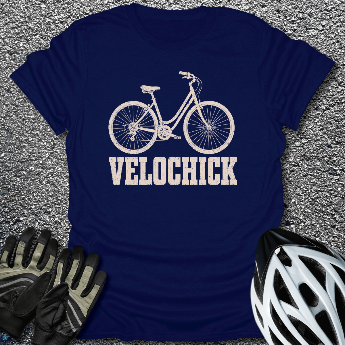 Velochick T-Shirt in Navy / S from CycleTees
