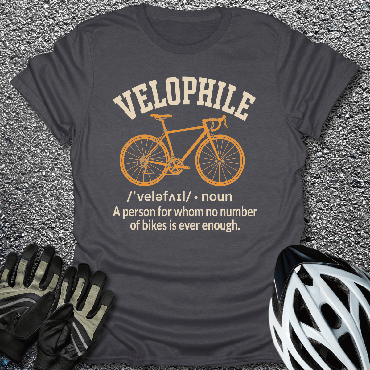 Velophile T-Shirt in Dark Heather / S from CycleTees