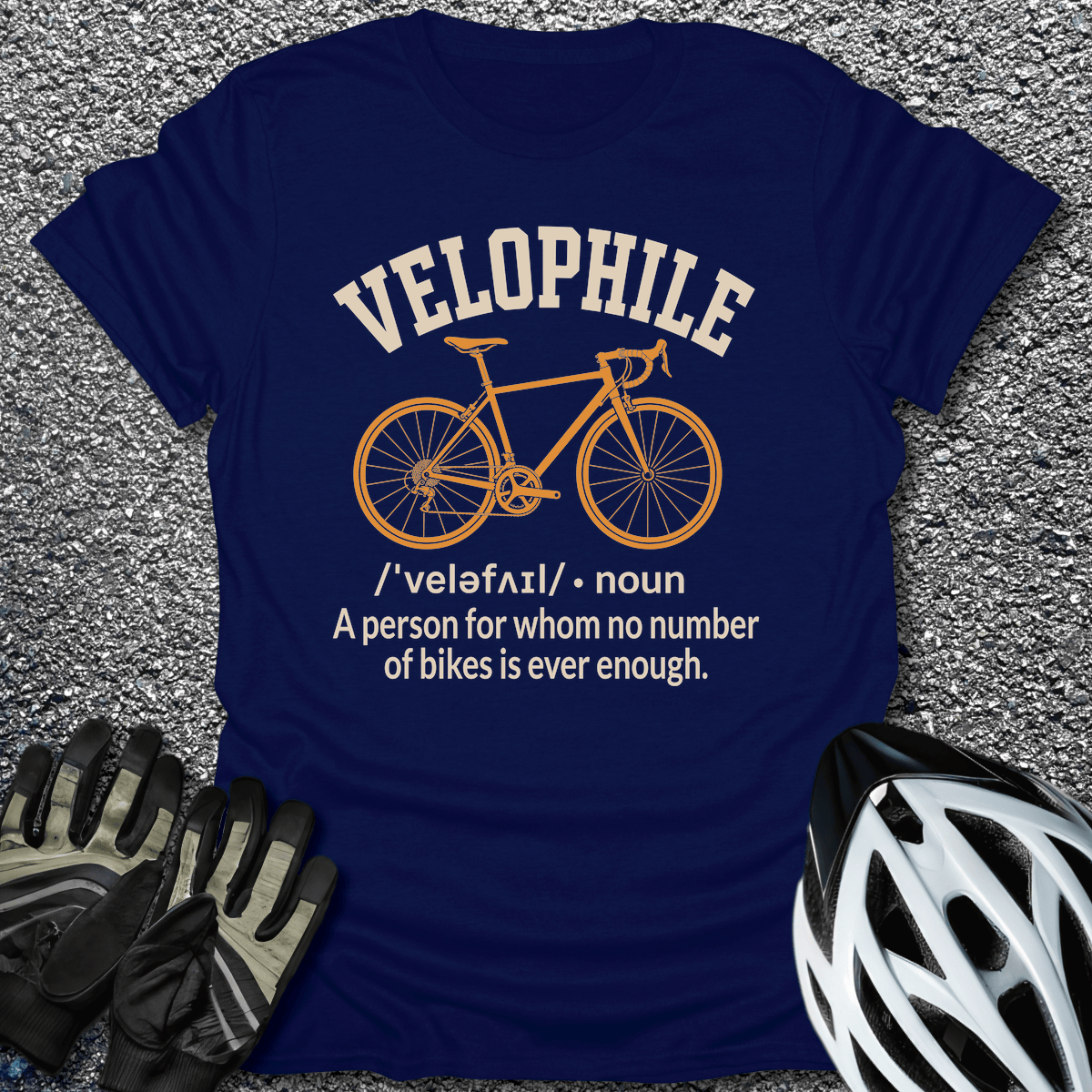 Velophile T-Shirt in Navy / S from CycleTees