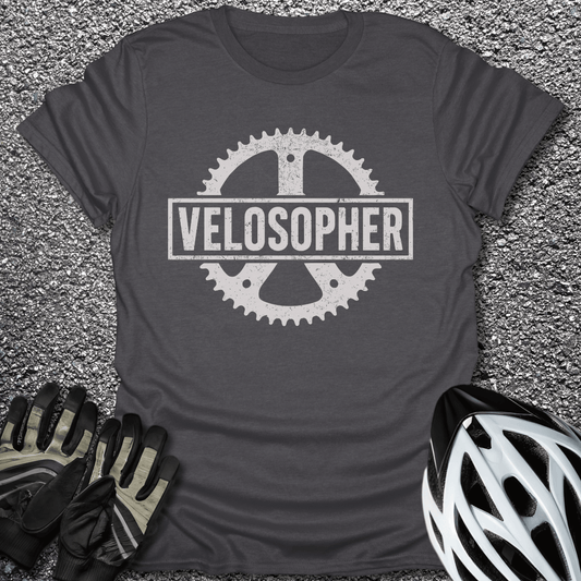 Velosopher T-Shirt in Dark Heather / S from CycleTees