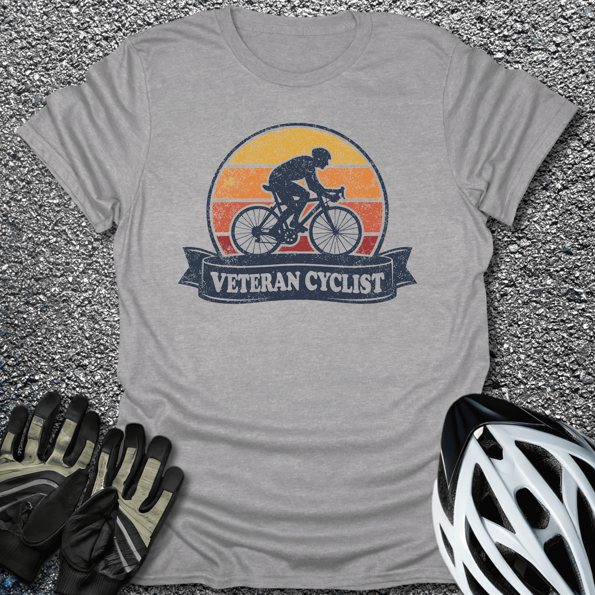 Veteran Cyclist T-Shirt in Sport Grey / S from CycleTees