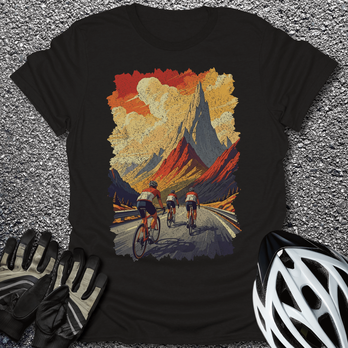 Vintage Cycling T-Shirt in Black / S from CycleTees