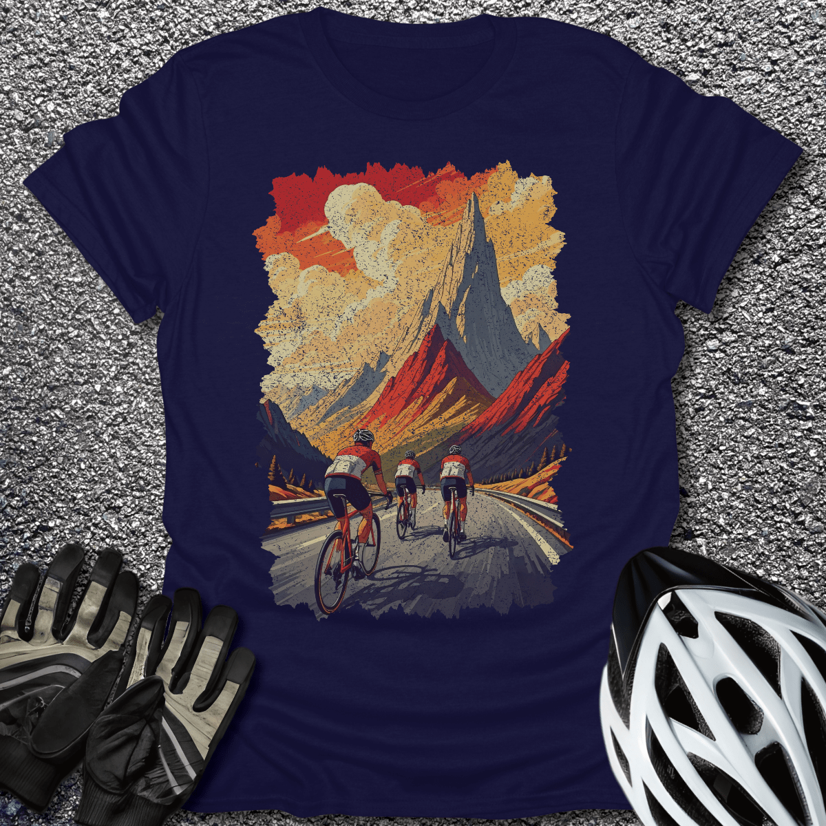 Vintage Cycling T-Shirt in Navy / S from CycleTees