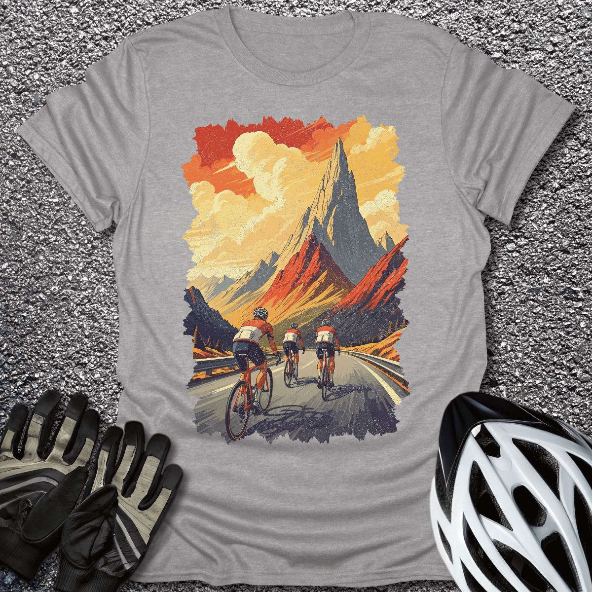 Vintage Cycling T-Shirt in Sport Grey / S from CycleTees