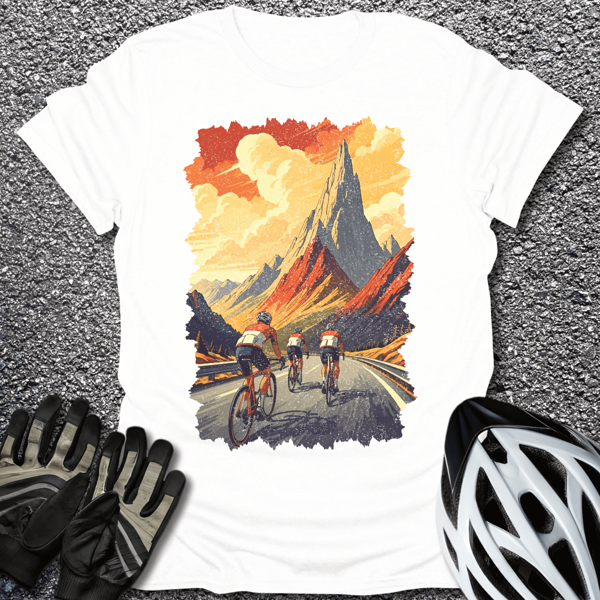 Vintage Cycling T-Shirt in White / S from CycleTees