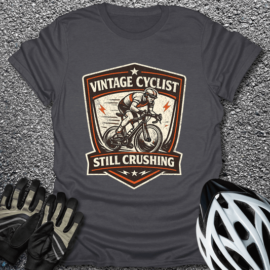 Vintage Cyclist T-Shirt in Dark Heather / S from CycleTees