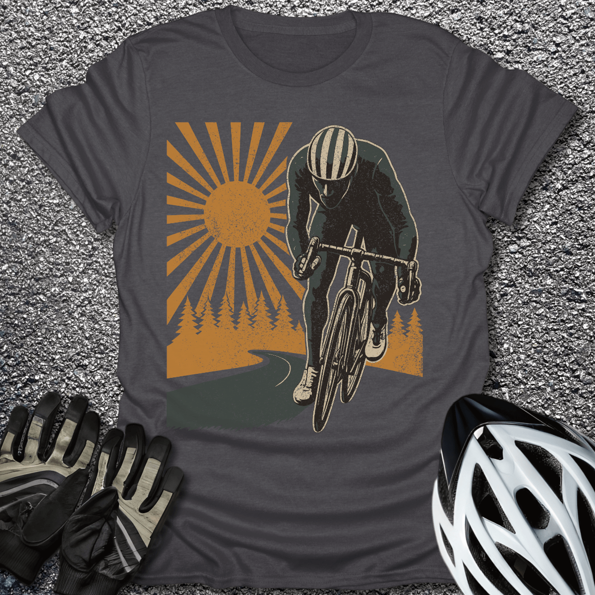 Vintage Ride T-Shirt in Dark Heather / S from CycleTees