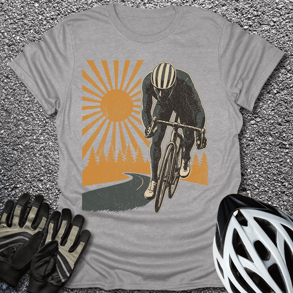 Vintage Ride T-Shirt in Sport Grey / S from CycleTees