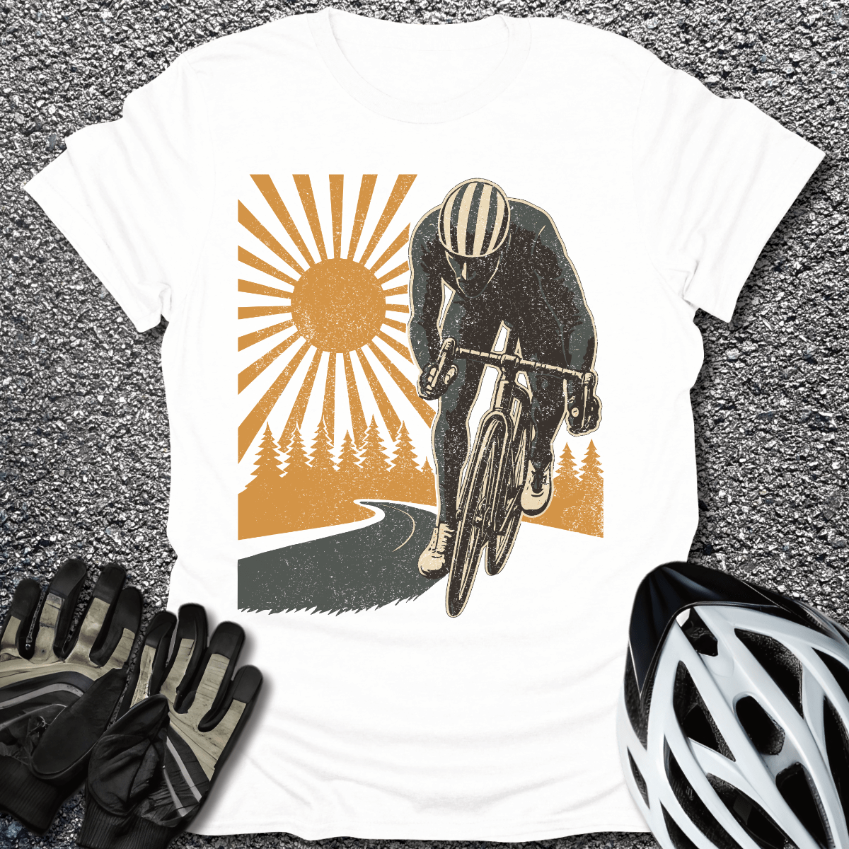 Vintage Ride T-Shirt in White / S from CycleTees