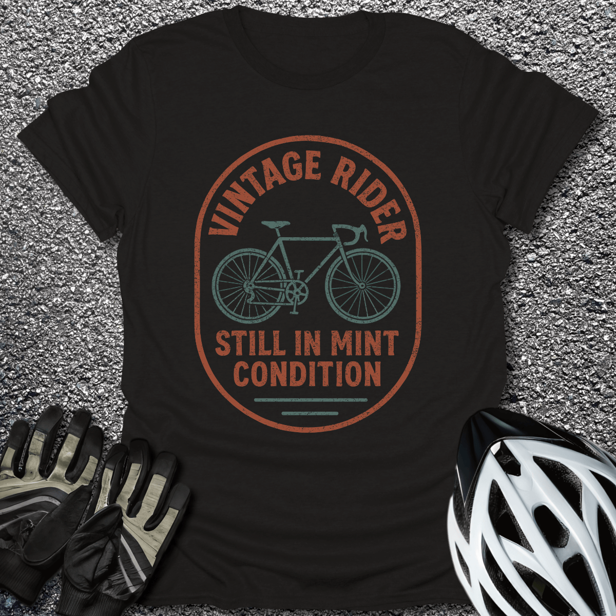 Vintage Rider T-Shirt in Black / S from CycleTees