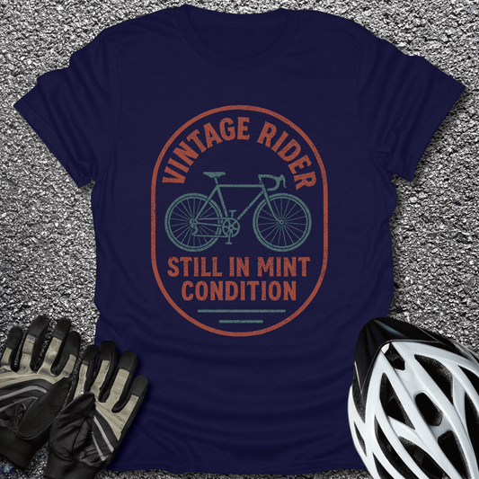 Vintage Rider T-Shirt in Navy / S from CycleTees